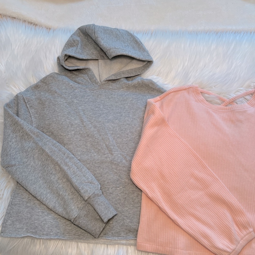 Gray and Pink Hoodie/Cozy Top
